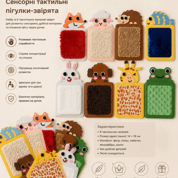 Сенсорні тактильні панелі «Тваринки»